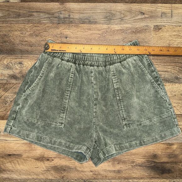 Entro High Waisted Shorts Corduroy Green Size Small - Picture 5 of 8